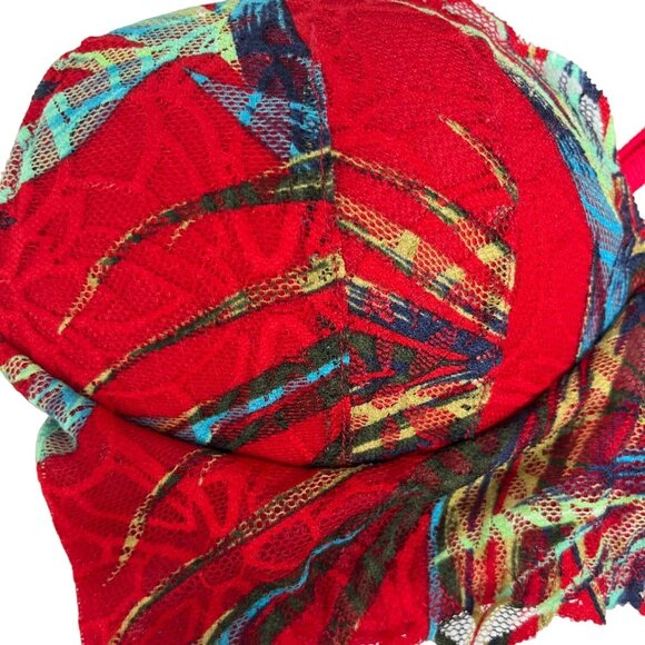 Pink Victorias Secret Date Push Up Bra Bralette Small Red Sexy Lace Padded - Picture 4 of 12